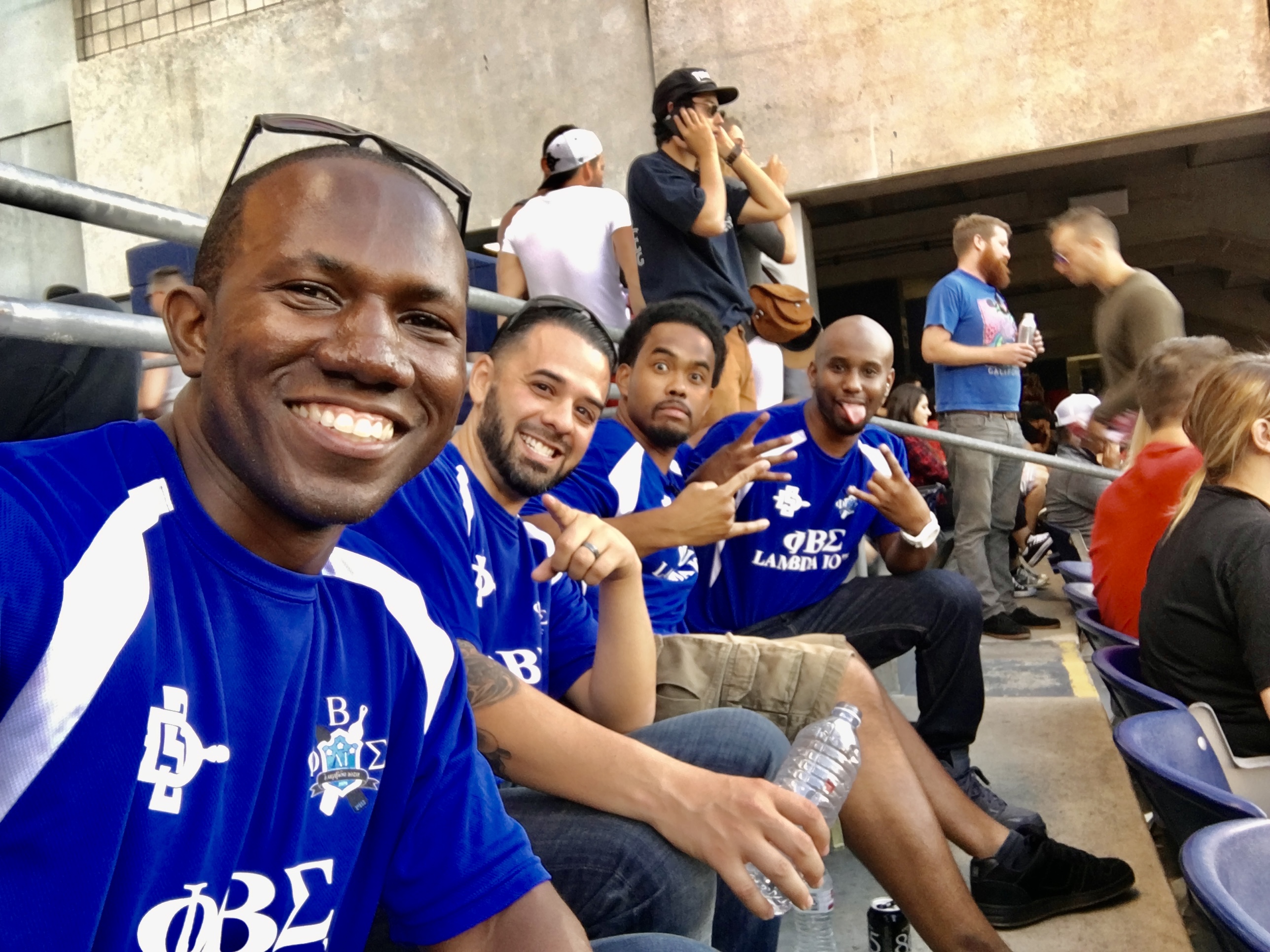 Brothers at stadium selfie